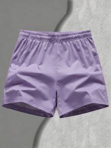 Women's Loose Fit Quick-Dry Elastic Breathable Sports Shorts, Suitable For Casual, Running And Fitness - Purple - View 3