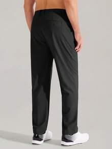 MASKERT Pantalones casuales deportivos para hombres, pantalones de negocios, pantalones de golf, pantalones de fitness, pantalones casuales deportivos para exteriores, amigables con la piel y cómodos - Negro - Ver 5