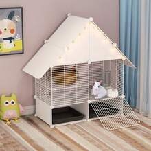 Indoor Rabbit Cage, Rabbit Villa, Small Animal Cage With Tray - Multicolor - View 3