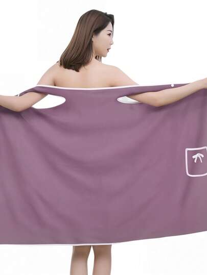 1 Stück Damen Badetuch (Größe: 80cm*135cm), schnelltrocknend, tragbar, Bademantel, Handtuch, Dusch- und Fitnesstuch, super weiches Korallenfleece-Handtuch mit Tasche, Damen Handtuch-Set, tragbares Handtuch mit Tasche, geeignet für Dusche, SPA, Sauna und Strand - in verschiedenen Farben erhältlich