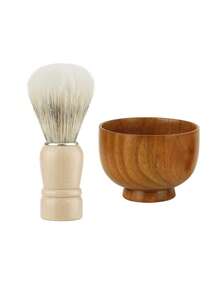 胡须剃须刷化妆刷 1支装 木柄刷毛 美发沙龙理发师皂泡沫剃须男士面部清洁工具 - 鬍鬚刷 - 查看 8