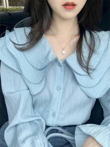 Women Blouses & Shirts - Blue - View 5