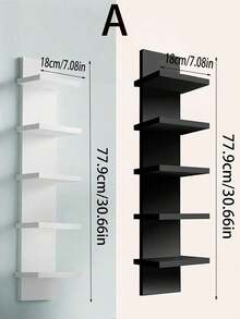 1 pieza Estantería de pared colgante para sala de estar, cocina, baño, dormitorio, estante de almacenamiento inclinado simple, estantería de almacenamiento multinivel - Multicolor - Ver 9
