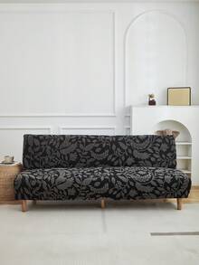 1pc Plush Sofa Bed Cover, High Elasticity Easy Installation, Multi-Size, All Season Use, Prevent Pet Scratching, Foldable Sofa Bed Slipcover, Decor For Living Room - Light Grey - View 1