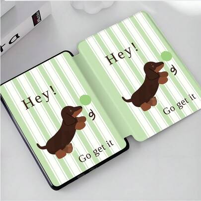 Puppy Fetch Pattern Protective Cover Suitable For 7/6.8/6 Inch Kindle Paperwhite (12th/11th/10th/7th/6th/5th Generation - 2024) | Kindle E-Reader Colorsoft Signature Edition Accessories, Cute Minimalist Protective Cover, Lightweight Cover | Thin Protective Cover, Suitable As A Gift For Colleagues And Friends