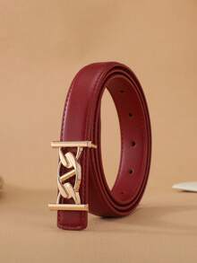 Metal Buckle Leather Belt, Versatile, Practical, Minimalist Design - Multicolor - View 4