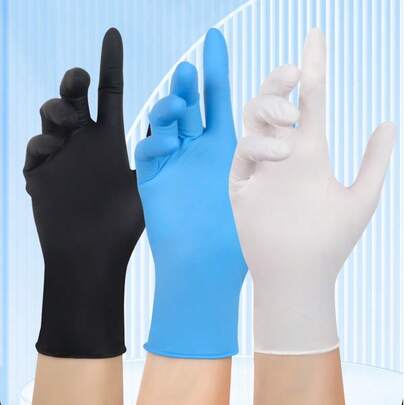 100/50 pièces Gants jetables en nitrile multi-couleurs, haute élasticité, renforcés, anti-perforation, résistants aux huiles et aux acides, sans poudre, antidérapants, imperméables, jetables, anti-infection croisée, isolant bactéries/virus/polluants, gants ménagers blancs, noirs, bleus, roses