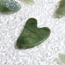 Gua Scraping Massage Natural Jade Guasha Board Therapy Point Treatment Dark Green - Dark Green - View 4