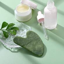 Gua Scraping Massage Natural Jade Guasha Board Therapy Point Treatment Dark Green - Dark Green - View 7