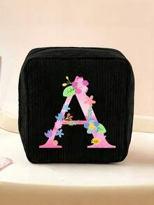1 Stück Kordstoff minimalistische Reise-Make-up-Tasche, tragbare multifunktionale Aufbewahrungstasche, große Kapazität Damenhygiene-Tasche, neue verdickte Damenhygiene-Aufbewahrungstasche, Menstruationspads-Aufbewahrungstasche, geeignet für den täglichen Gebrauch, Urlaub, Aufbewahrung, Reisen, kann als Geburtstagsgeschenk, Weihnachtsgeschenk, Halloween-Geschenk, Muttertagsgeschenk für Familie, Mutter, Schwester, Freundin verwendet werden - Schwarz - Übersicht 20