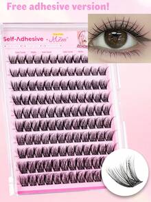 120pcs Self-Adhesive False Eyelash Clusters, Mixed Length Fluffy Set, No Glue Needed, Fluffy Individual False Lashes, Self-Adhesive DIY Eyelash Extension, Pre-Glued Lash Clusters, Natural Lengthening C-Curl Lash Clusters, No Glue Or Makeup Remover Needed, False Eyelashes, Lash Clusters, Individual False Lashes, Eyelashes, False Lashes - C - View 6
