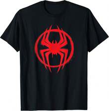 SPIDER-MANS Across The Spider-Verse Part 1 Miles Logo T-Shirt Graphic Tee,Funny T Shirts,Gym T Shirt,Summer Tops,Black Tops,Tops For Going Out,Girls Clothes,Boys Tshirt,Tops For Women,Mens Tshirts,Summer Holiday Outfits,Girls Holiday - Black - View 1