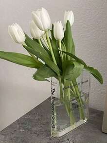 1/20pcs Lifelike Tulip Flower Bouquet, Suitable For Wedding, Valentine's Day, New Year Gift, Mother's Day Gift, Garden, Home Decor, Bathroom Accessories, Bedroom Decor, Artificial Flowers, Fake Plants, Living Room Accessories, Wedding Decor, Vase Filler, Floral Bouquet, Outdoor Artificial Plants - Orange - View 11