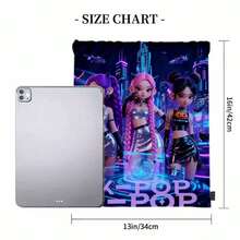 1pc K-Pop Style K-Pop Group Pattern Backpack - Oxford Soft Shell Portable Gym Bag With Practical Pockets, K-Pop Idol Printed Drawstring Backpack, Suitable For Travel, Leisure (Machine Washable) - Multicolor - View 4