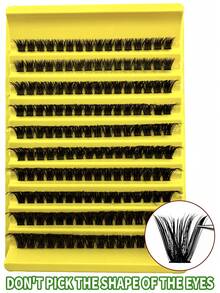 160pcs D-Curl Fluffy Natural Eyelashes, 8-16mm Length, 0.07mm Thickness, D-Curl Lightweight Packaging, 10 Rows Waterproof Faux Mink 3D Fit Eye Shape, Durable For DIY Handmade, Suitable For Light & Heavy Makeup, Portable For Daily Use Or Outdoor - D - View 7