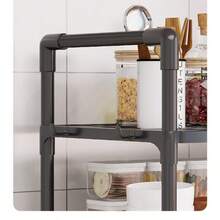 1pc Double-Layer Kitchen Shelf With Handrail, Multi-Functional Kitchen Storage Rack For Microwave Oven, Bread Maker, Spices And Misc Items - Multicolor - View 9