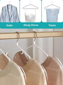 10个成人防滑涂层衣架，豪华家居衣柜服装裤子收纳架 - 彩色 - 查看 8