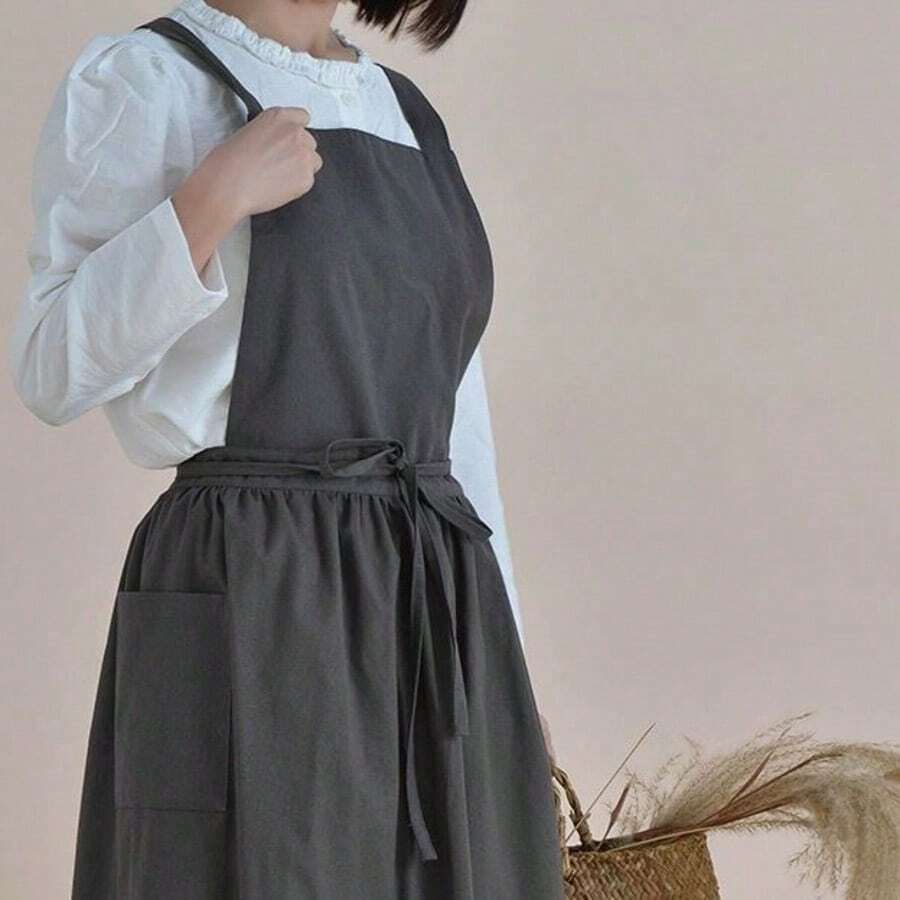 【今季の新作】画用 エプロン レディース 大人 美術 絵画 油絵 作業服 スモッグ 長袖 通気性 汚れ防止 おしゃれ ギフト - グレー - チェックする 1