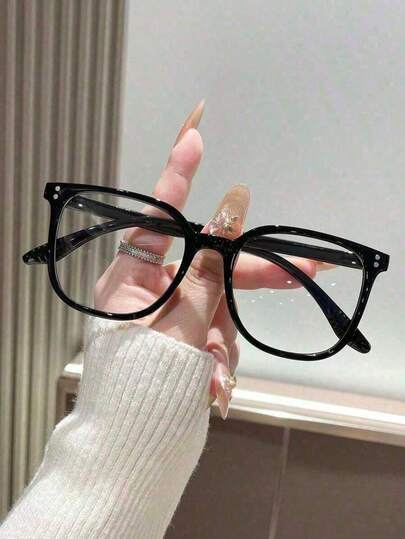 1 Pair Fashionable Non-Prescription Square Frame Glasses, Suitable For Daily Wear, Parties And Street Style