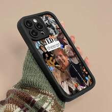 Retrato de Ed Sheeran con mariposas y flores naranjas.funda de teléfono Fundas compatibles con ,Apple,VIVO,OPPO,,, y Honor.Fabricadas en silicona TPU,ofrecen protección contra golpes y caídas. - Negro - Ver 6