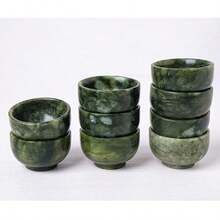 Xícara de chá de jade natural, feita à mão em pedra natural, perfeita para o chá Kung Fu. Esta xícara saudável é adequada para uso doméstico, na cozinha e no escritório, sendo um presente perfeito para mulheres, pais, familiares, amigos e apreciadores de chá. - Multicolorido - Ver 6