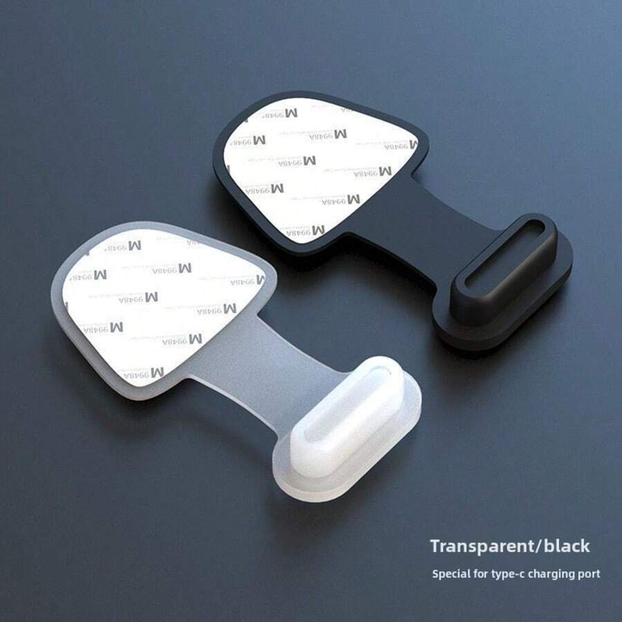 5 nút bịt chống thất lạc và chống bụi, tương thích với cổng sạc Apple, Android, Type-C, chất liệu silicon, giúp ngăn ngừa bụi bẩn và thất lạc. - màu đen - Xem 1