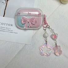 Hộp đựng tai nghe hình hoa tulip nơ thanh lịch kèm mặt dây chuyền, tương thích với Apple Pro/Thế hệ thứ 2, ốp bảo vệ tai nghe Pro 3, thiết kế tối giản dành cho nữ, hộp đựng 4 tai nghe. - Nhiều màu - Xem 10