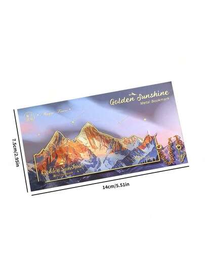 Marcapáginas de metal con forma especial de la serie Montaña Dorada Sunshine, clip de libro creativo para estudiantes que leen