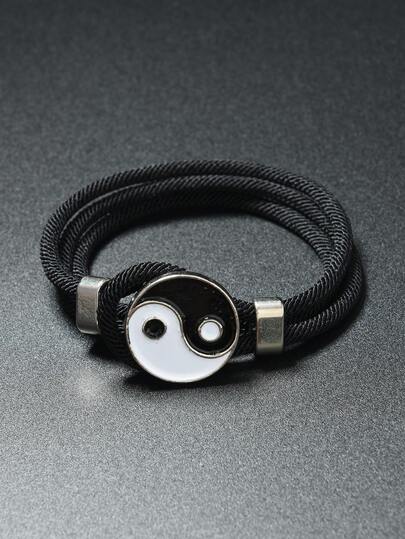 极简太极阴阳手链，伞绳缠绕手链配吊坠，时尚配饰