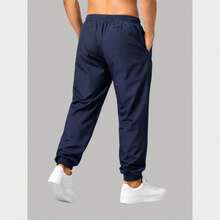 Men's Athletic Tactel Pants With Pockets – Lightweight, Comfortable - Navy Blue - View 4