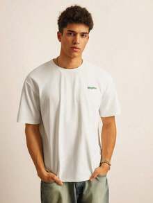 Camiseta de verano con gráfico de letra y dibujo animado para hombres, cosas de pareja - Blanco - Ver 2