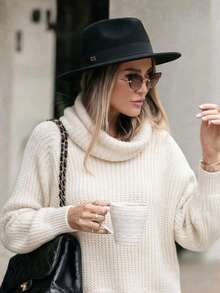 Women's Winter Blouse - New Release - High Quality Knit - 米色 - 查看 3