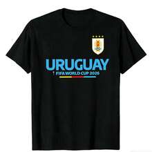 Uruguay FIFAs World Cup 2026 T-Shirt, World Cup 2026 T-Shirt Short Sleeve - 黑色 - 查看 1