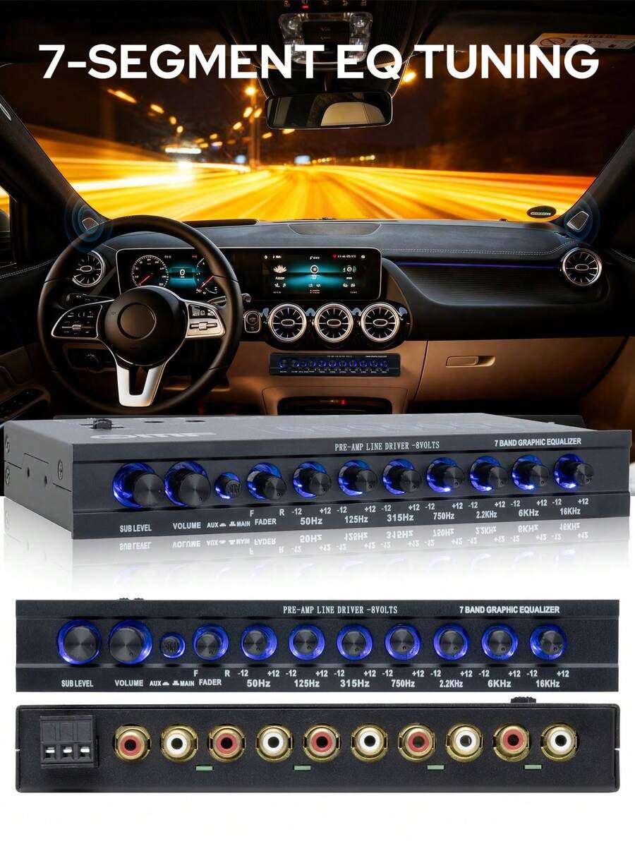 MT-X708 汽车均衡器分频器功率放大器，汽车均衡器，7段均衡器，房车音频均衡器调校分频器 - 均衡器 - 查看 1