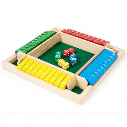 Trò chơi lật xúc xắc Shut The Box, trò chơi giải trí gia đình nhiều người chơi trên bàn, giúp cải thiện tư duy toán học và logic số học, dễ dàng mang theo để chơi trong nhà và ngoài trời.
