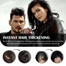 GOIPLE Professional Hair Building Fibers & Styling Kit – 3 - In - 1 Formula For Instantly Fuller, Thicker Hair & Beard – Natural - Looking Hair Loss Concealer, Complete Pump Applicator Tools Set – Ideal For Thinning Hair, Bald Spots, Hairline Enhancement & Quick Volumizing Styling - 黑色 - 查看 6