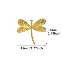 1 chiếc nhẫn hình chuồn chuồn phong cách Punk dành cho nữ, mạ vàng 18K, làm bằng thép không gỉ, có thể điều chỉnh kích thước, kiểu dáng động vật phóng đại, trang sức dự tiệc, quà tặng. - Nhiều màu - Xem 5