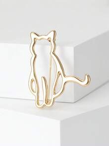 极简主义亮面猫咪胸针 - 动物造型别针，男女皆宜，休闲派对饰品/朋友礼物/徽章装饰 - 貓 - 查看 5