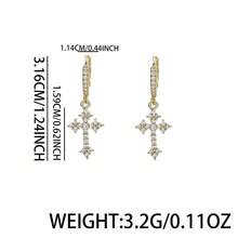 1对酷炫十字锆石耳环 - 銀色 - 查看 8