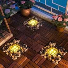 Solar Ground Lights, Outdoor Villa Courtyard Lawn Lights, Waterproof Patio Garden Decorative Ice Brick Buried Lights - Solar Stone Lamp - View 5