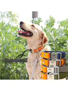 Vòng cổ phản quang cho chó có thể điều chỉnh độ phản quang. Vòng cổ khắc tên và số điện thoại theo yêu cầu. Mùa tựu trường. - Nhiều màu - Xem 1