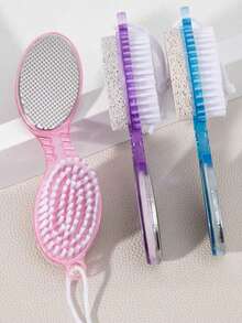 1/2 Pcs (4-In-1) Pedicure Set, Including Pumice Stone, Hand And Toe Nail Cleaning Brush, Metal File And Sandpaper Board, And Nail Foot Scrub Callus Remover Set - Multicolor - View 9