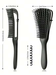Peine de cabello antiestático con forma de concha, diseño hueco con forma de hueso, cepillo de masaje para desenredar el cabello mojado y seco - Peine de pulpo - Ver 4