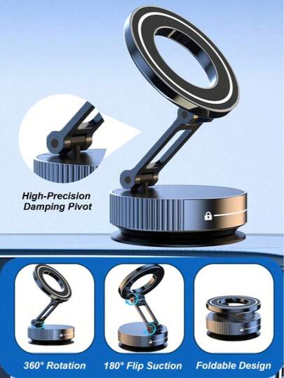 Giá đỡ điện thoại trên ô tô MagSafe bằng hợp kim kẽm, có thể gập lại 360°, đế hút chân không, thích hợp cho hệ thống định vị, tương thích với iPhone và tất cả các thiết bị MagSafe, được làm từ hợp kim kẽm, điều chỉnh nhiều góc độ, không cần sạc, thiết kế có thể gập lại, cơ chế bản lề bền chắc, không làm hư hại nội thất xe. Quà tặng mùa xuân