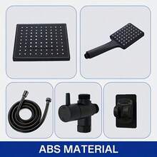 1 Set Luxury Matte Black Shower System With Handheld Shower Head, High Flow Rate, Wall-Mounted, Includes Extra Long Hose And 3-Way Diverter, Enhanced Bathing Experience - 5-piece Set - View 8