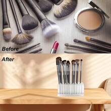 1pc Clear Acrylic Lipstick Organizer Makeup Nail Brush Eyeliner Lip Liner Holder 26 Spaces Cosmetic Display Case - Clear - View 3