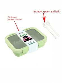 1个便当盒，配有叉子和勺子，三格设计，适合办公室、户外、学校、野餐、返校、午餐盒、午餐包，是学生、上班族、野餐和露营的理想选择。 - 彩色 - 查看 17