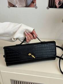 BAILEE 1 chiếc túi đeo vai dáng baguette dệt họa tiết mới, thiết kế ngang cao cấp độc đáo, túi xách tay đựng cơm trưa, túi đeo chéo đa năng, thiết kế nắp gập, túi xách nữ, thích hợp cho kỳ nghỉ, phối đồ thời trang, mua sắm cùng bạn bè và làm quà tặng. - Cà phê - Xem 19