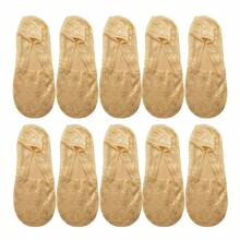 1/5/10 Pairs Of Summer Women's Daily Breathable Non Slip Thin Invisible Fashionable Hollow Lace Boat Socks - Multicolor - View 23