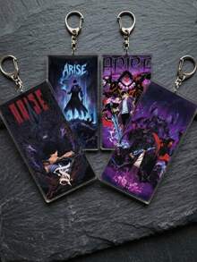 4 piezas Llaveros de acrílico con colgante de "El ejército imparable del monarca de las sombras" de Solo Leveling, estilo de texto de anime coreano, accesorios para bolsos, llaveros, regalos de fans de Solo Leveling, decoración para mochilas, regalos para fiestas, mejores regalos para niños - Multicolor - Ver 8